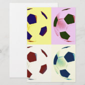 Pop Art Voetballen Briefpapier (Voorkant / Achterkant)