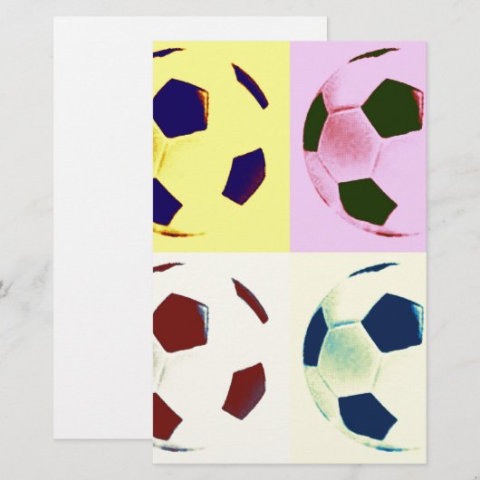 Pop Art Voetballen Briefpapier (Voorkant / Achterkant)