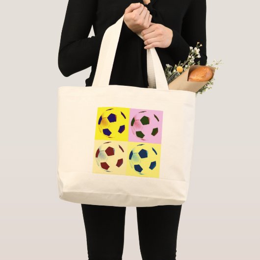 Pop Art Voetballen Grote Tote Bag (Voorkant (product))