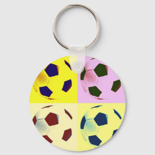 Pop Art Voetballen Sleutelhanger