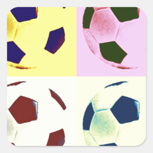 Pop Art Voetballen Vierkante Sticker
