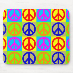 Pop Art Vredesbord Symbool Mousepad Muismat