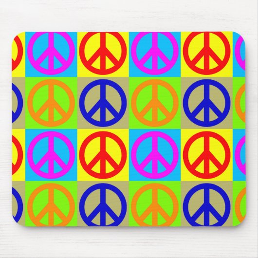 Pop Art Vredesbord Symbool Mousepad Muismat (Voorkant)
