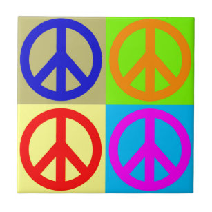 Pop Art Vredesteken Symbool Keramische Tegel Tegeltje