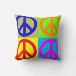 Pop Art Vredesteken Symbool Polyester Sierkussen