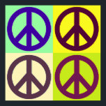 Pop Art Vredesteken Symbool Poster<br><div class="desc">Populaire en historische symbolen - het Symbool van het teken van de Vrede Digitale Kunst van de Pop werkt</div>