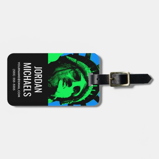 Pop Art Vrijheidsbeeld Bagagelabel (Voorkant horizontaal)