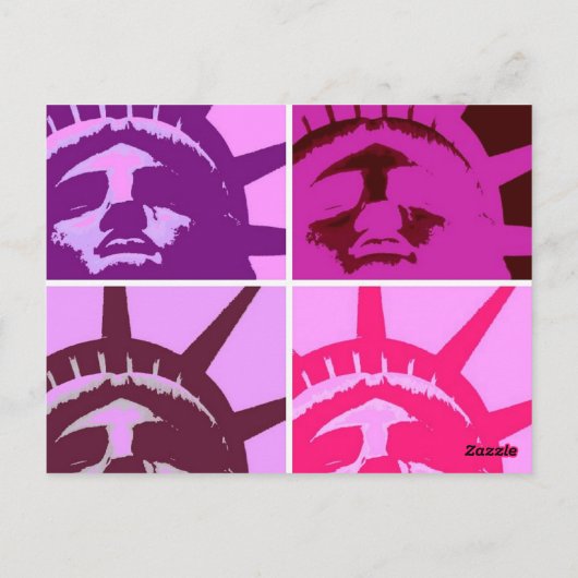 Pop Art Vrijheidsbeeld Briefkaart (Achterkant)