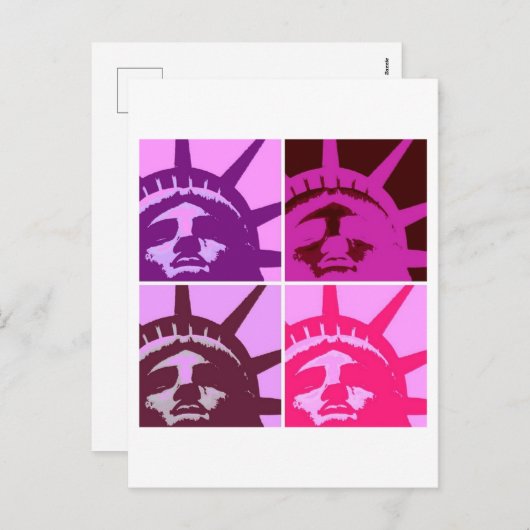 Pop Art Vrijheidsbeeld Feestdagenkaart (Voorkant / Achterkant)