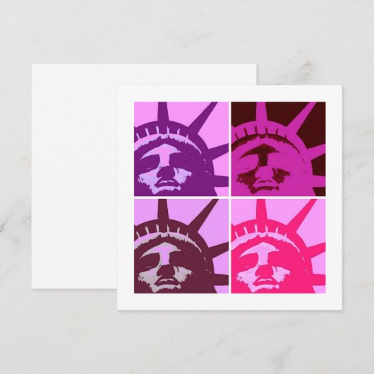 Pop Art Vrijheidsbeeld Feestdagenkaart (Voorkant / Achterkant)