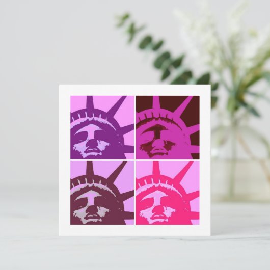 Pop Art Vrijheidsbeeld Feestdagenkaart (Staand voorkant)