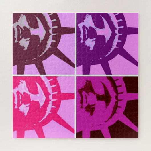 Pop Art Vrijheidsbeeld Legpuzzel (Horizontaal)