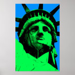 Pop Art Vrijheidsbeeld Poster<br><div class="desc">Dit ontwerp bevat een illustratie van het beroemde Vrijheidsbeeld in New York City in een Pop Art-stijl.</div>