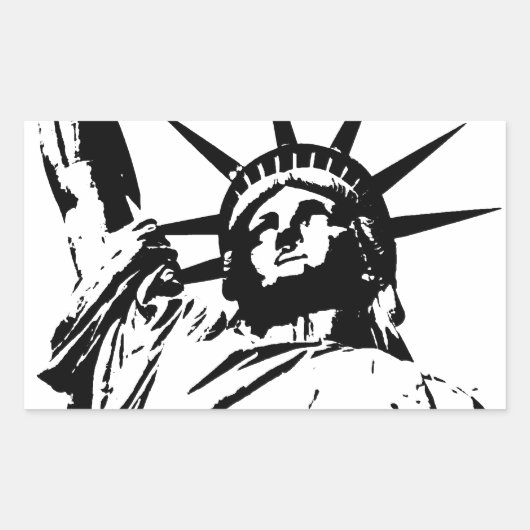 Pop Art Vrijheidsbeeld Rechthoekige Sticker (Voorkant)
