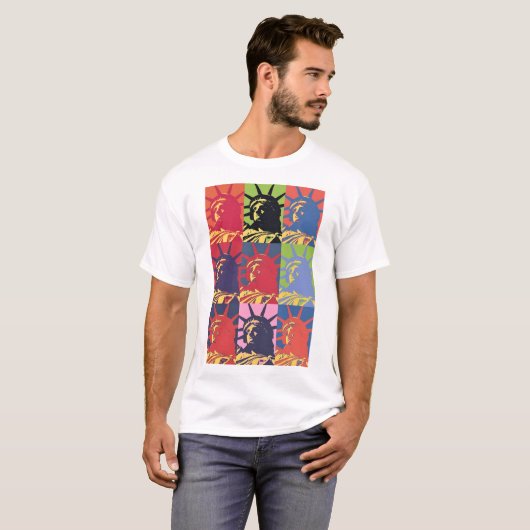 Pop Art Vrijheidsbeeld T-shirt (Voorkant volledig)