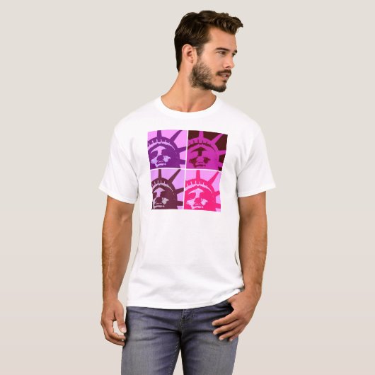 Pop Art Vrijheidsbeeld T-shirt (Voorkant volledig)