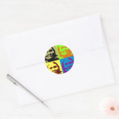 Pop Art vrijheidsstrijder Geronimo Ronde Sticker (Envelop)