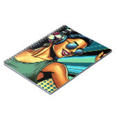 Pop Art Vrouw in Hoofdtelefoon Dansen Notitieboek (Linkerzijde)