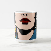 Pop Art Vrouw Koffiemok – Retro Comic Stijl Kunst (Center)