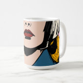 Pop Art Vrouw Koffiemok – Retro Comic Stijl Kunst (Voorkant rechts)