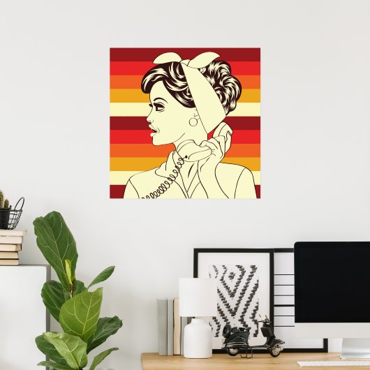 Pop Art Vrouw Poster (Thuiskantoor)