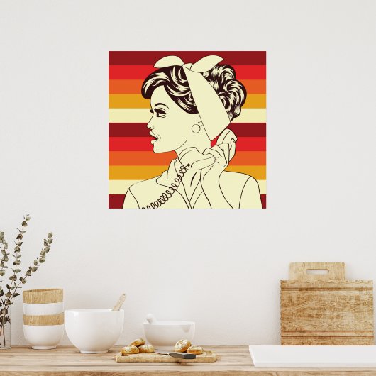 Pop Art Vrouw Poster (Keuken)