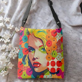 Pop Art Vrouw voor levendige patronen Crossbody Tas