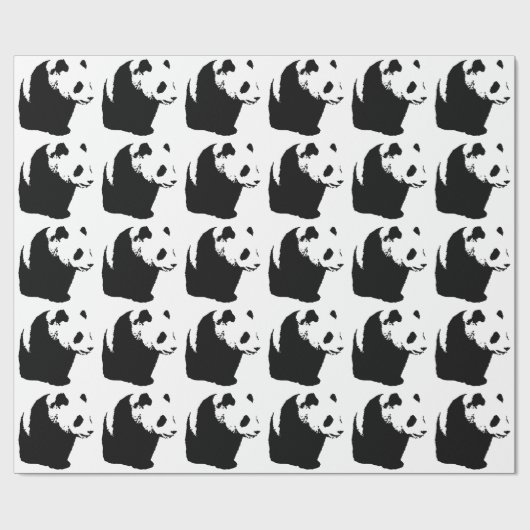 Pop Art Wandelende Panda Kerst Inpakpapier (Vlak)