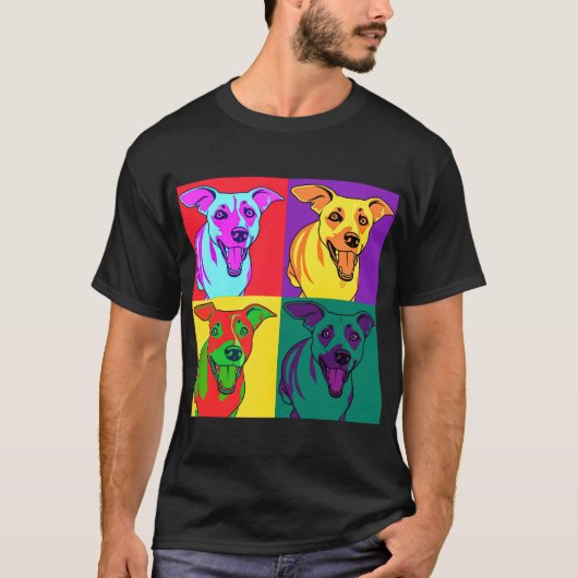 pop art warhol hond T-shirt (Voorkant)