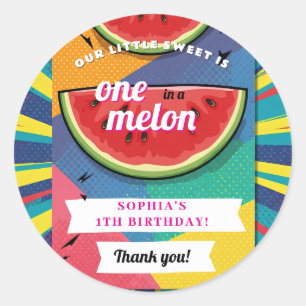 Pop Art Watermeloen Feestje Ronde Sticker