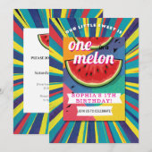 Pop Art Watermelon Party Kaart (Voorkant / Achterkant)