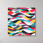 Pop Art Wave Canvas Afdruk<br><div class="desc">Dit heldergekleurde golfontwerp biedt een aanraking van Pop kunst met een leuk golvende patroon.</div>