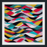 Pop Art Wave Perfect Poster<br><div class="desc">Dit heldergekleurde golfontwerp biedt een aanraking van Pop kunst met een leuk golvende patroon.</div>