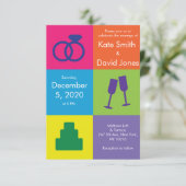 Pop Art Wedding Invitation Kaart (Staand voorkant)