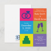 Pop Art Wedding Invitation Kaart (Voorkant / Achterkant)