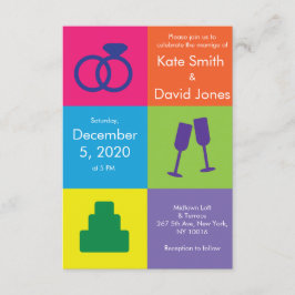 Pop Art Wedding Invitation Kaart