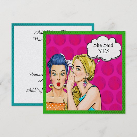 Pop Art Wedding Shower/Birthday Uitnodiging (Voorkant / Achterkant)