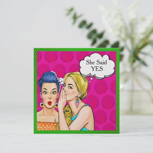 Pop Art Wedding Shower/Birthday Uitnodiging (Staand voorkant)