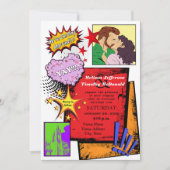 Pop Art Wedding Uitnodiging (Voorkant)