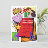 Pop Art Wedding Uitnodiging (Staand voorkant)