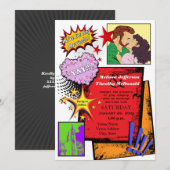 Pop Art Wedding Uitnodiging (Voorkant / Achterkant)