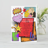 Pop Art Wedding Uitnodiging 2 (Staand voorkant)