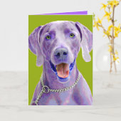 Pop-art Weimaraner Kaart (Gele Bloem)