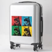 Pop Art Welding Cat Sticker – Cool Retro Welder Ca (Koffer)