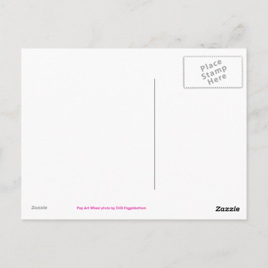 Pop Art Wheel Briefkaart (Achterkant)
