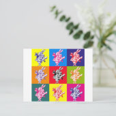 Pop Art White Rabbit Briefkaart (Staand voorkant)