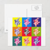 Pop Art White Rabbit Briefkaart (Voorkant / Achterkant)