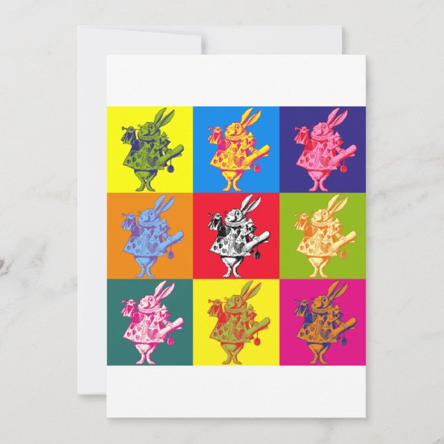 Pop Art White Rabbit Full Color (Voorkant)
