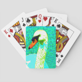 Pop Art White Swan Head Pokerkaarten