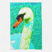 Pop Art White Swan Head Theedoek (Verticaal)